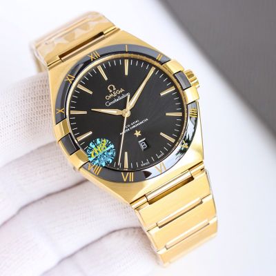 Omega 5th Constellation Meteorite 41MM 8900 Movement Stainless Steel Black/Blue Dial Men Watch